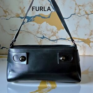 Furla Black Leather Shoulder Bag